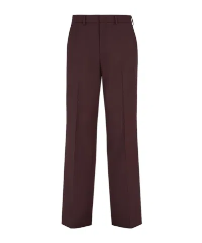 Fendi Wool Casual Pants In Red