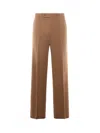 Fendi Men Beige Pants With Belt Loops And Ff Plaque On The Loop In Wool Woman In Brown