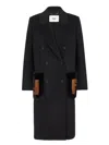 Fendi Wool Coat In Black