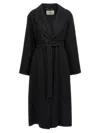 Fendi Wool Coat In Nero