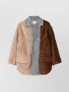 Fendi Wool Coat With Button Embellishments And Pockets In Multi