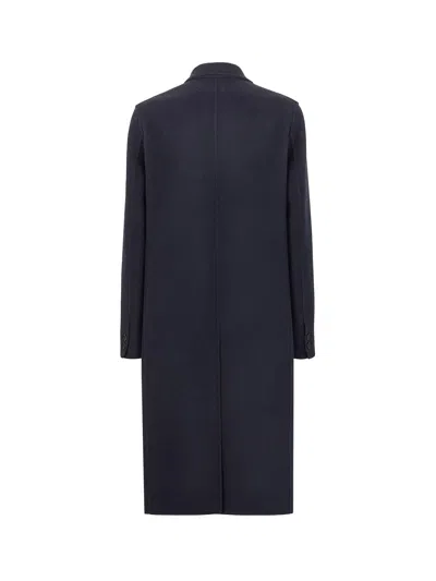 Fendi Wool Coat With Lining With Ff Motif In Black