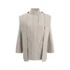 Fendi Women Wool Coat With Removable Hood In Cream