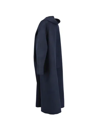 Pre-owned Fendi Wool Collar Coat In Blue