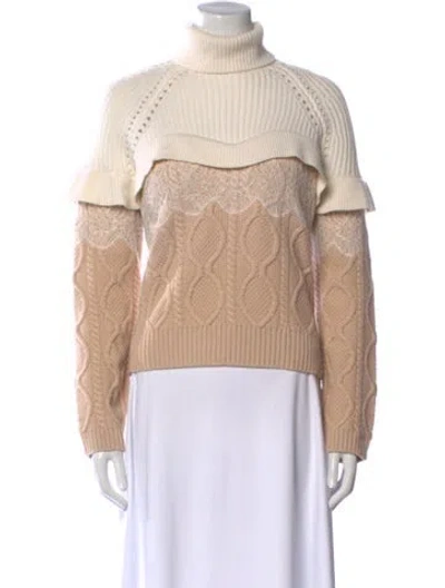 Pre-owned Fendi Wool Colorblock Pattern Sweater In Pink