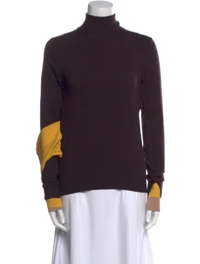 Pre-owned Fendi Wool Colorblock Pattern Sweater In Purple