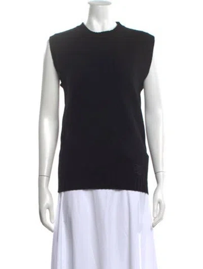 Pre-owned Fendi Wool Crew Neck Sweater In Black