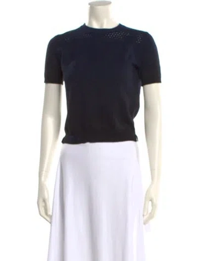 Pre-owned Fendi Wool Crew Neck Sweater In Blue