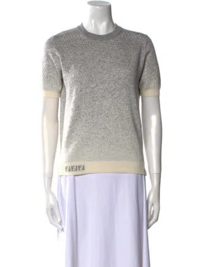 Pre-owned Fendi Wool Crew Neck Sweater In Gray