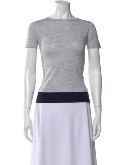 Pre-owned Fendi Wool Crew Neck Sweater In Gray