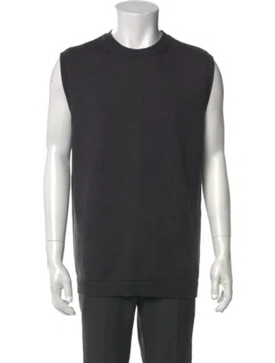 Pre-owned Fendi Wool Crew Neck Sweater Vest In Gray