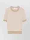 Fendi Wool Crew Neck Sweater With Textured Pattern