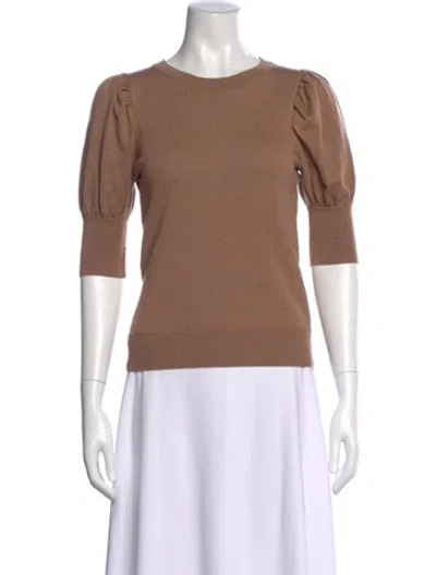 Pre-owned Fendi Wool Crew Neck Top In Brown