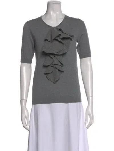 Pre-owned Fendi Wool Crew Neck Top In Gray