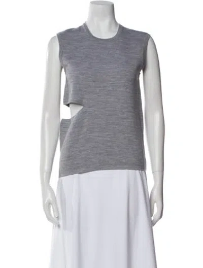 Pre-owned Fendi Wool Crew Neck Top W/ Tags In Blue
