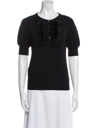 Pre-owned Fendi Wool Crew Neck T-shirt In Black