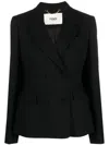 Fendi Black Wool Blend Blazer In Black