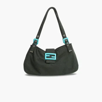 Fendi Wool Double Strap Shoulder Bag