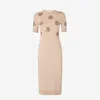 Fendi Wool Dresses With Embroidery In Neutral