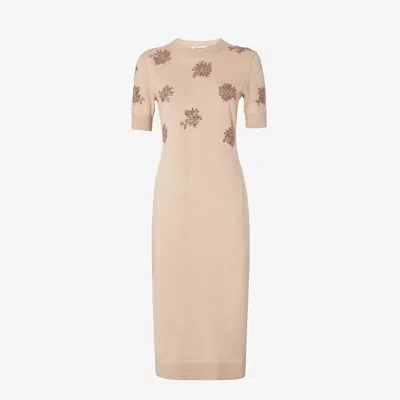 Fendi Wool Dresses With Embroidery In Neutral