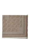 Fendi Wool Ff Scarf In Brown