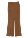Fendi Women Wool Flared Trousers In Brown