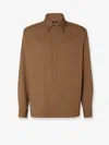 Fendi Rust-colored Wool Shirt In Brown