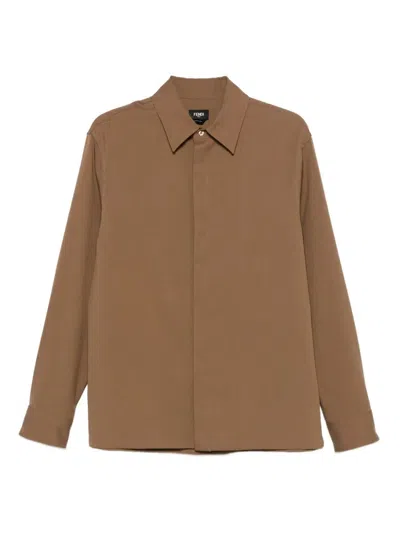 FENDI WOOL GABARDINE SHIRT