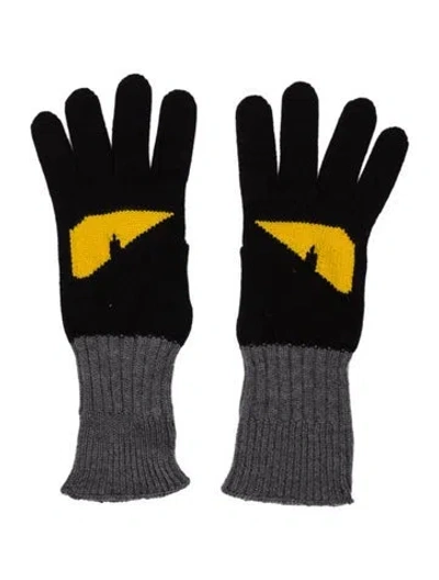 Pre-owned Fendi Wool Gloves In Black