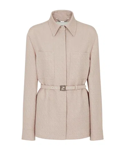 FENDI FENDI FF JACQUARD BELTED WAIST JACKET