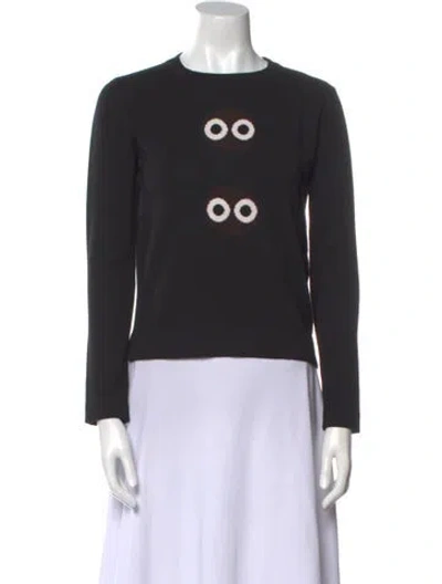 Pre-owned Fendi Wool Graphic Print Sweater In Black
