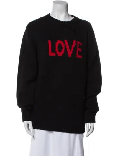 Pre-owned Fendi Wool Graphic Print Sweater In Black