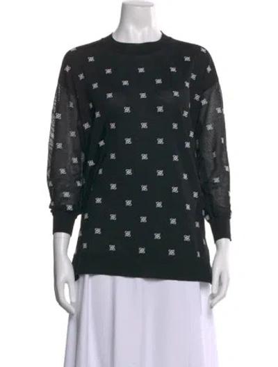 Pre-owned Fendi Wool Graphic Print Sweater In Black