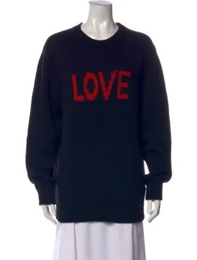 Pre-owned Fendi Wool Graphic Print Sweater In Blue