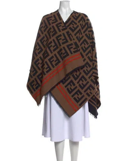 Pre-owned Fendi Wool Graphic Print Sweater In Neutrals