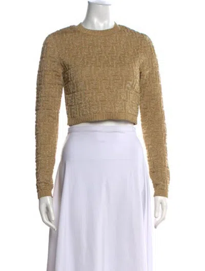 Pre-owned Fendi Wool Graphic Print Sweater In Neutrals
