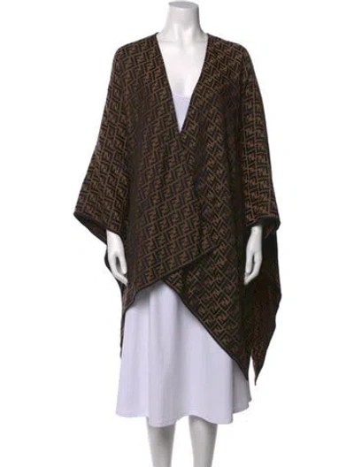 Pre-owned Fendi Wool Graphic Print Sweater W/ Tags In Black