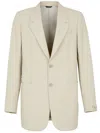 Fendi Men Single-breasted Blazer In Beige