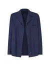 Fendi Single-breasted Jacket With No Visible External Buttons In Blue