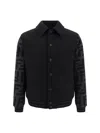 Fendi Wool Jacket In Nero+grigio
