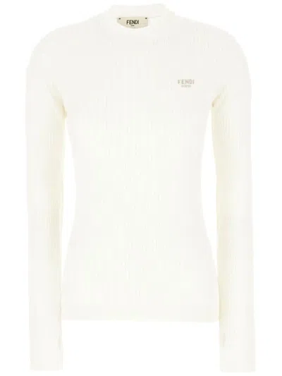 Fendi Wool Jumper In White