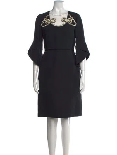 Pre-owned Fendi Wool Knee-length Dress In Black