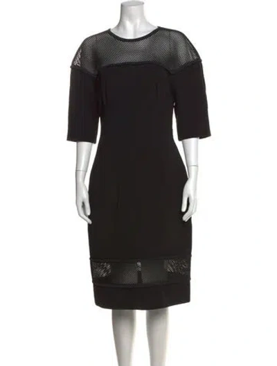 Pre-owned Fendi Wool Knee-length Dress In Black