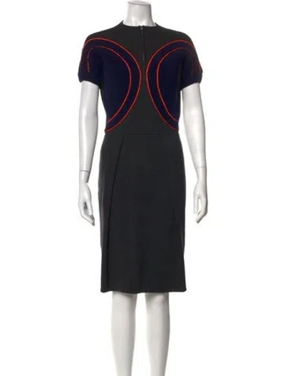 Pre-owned Fendi Wool Knee-length Dress In Black
