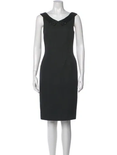 Pre-owned Fendi Wool Knee-length Dress In Blue
