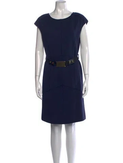 Pre-owned Fendi Wool Knee-length Dress In Blue