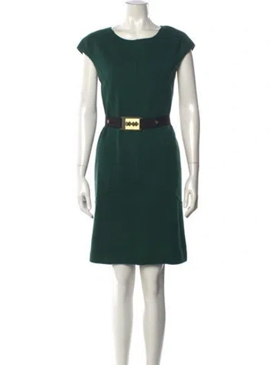 Pre-owned Fendi Wool Knee-length Dress In Green