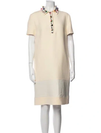 Pre-owned Fendi Wool Knee-length Dress In Neutrals