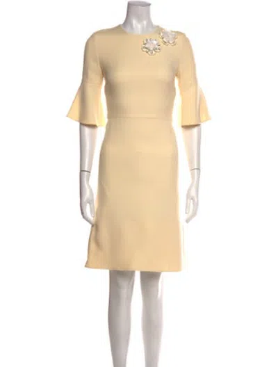 Pre-owned Fendi Wool Knee-length Dress In Yellow