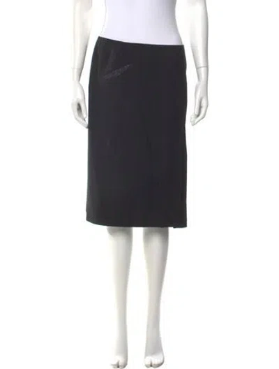 Pre-owned Fendi Wool Knee-length Skirt In Black